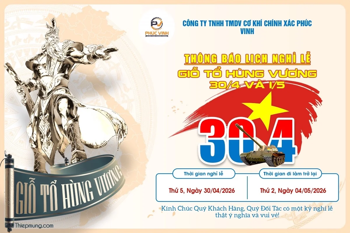 Thông báo nghỉ lễ 30-4 – 1-5-2026 | Phúc Vinh